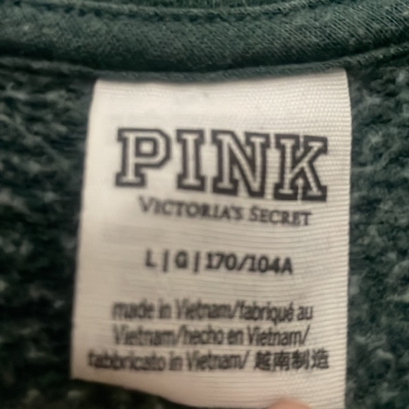 VS Pink Green Half Zip Pullover Large - Picture 7 of 7